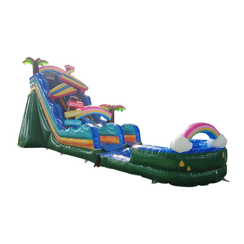 Commercial Tropical Inflatable Water Slide with Splash Pool